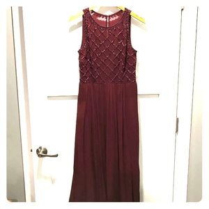 Deep wine bridesmaid dress / prom dress